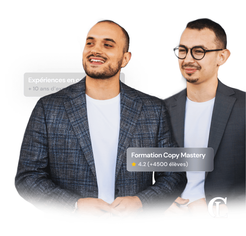 Joseph et Benoit, formateurs de Copy Mastery